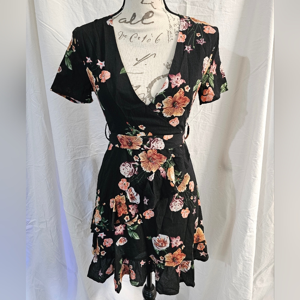NWT Black Flutter Sleeve Mini Dress for Cocktail Events